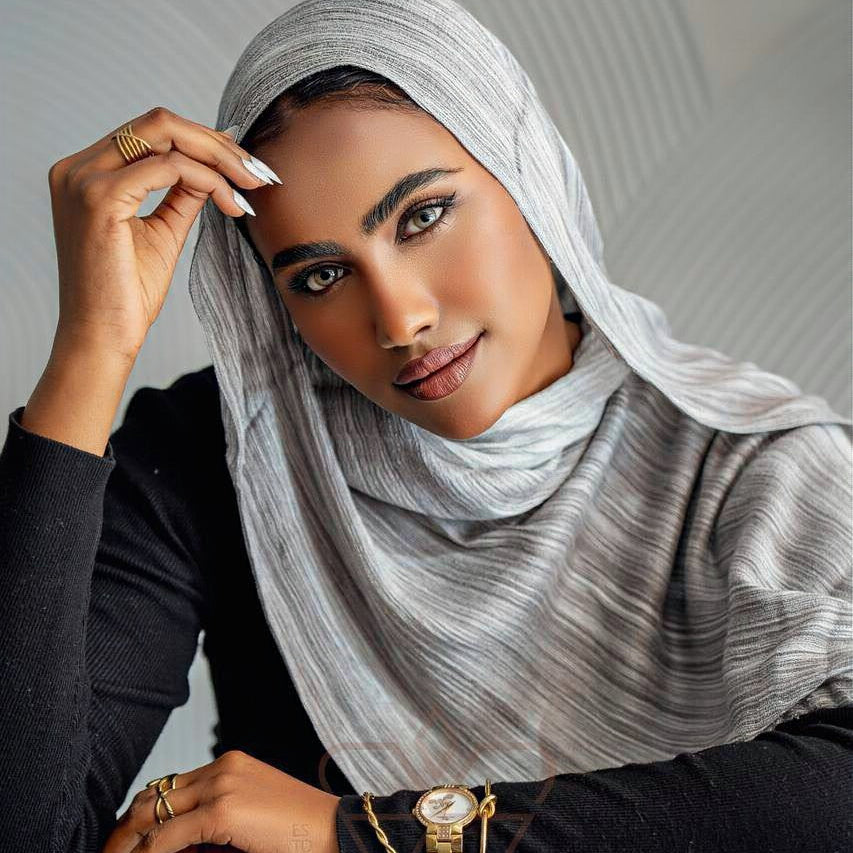 Ruffled Gradient Hijab – Earthy Tones Collection