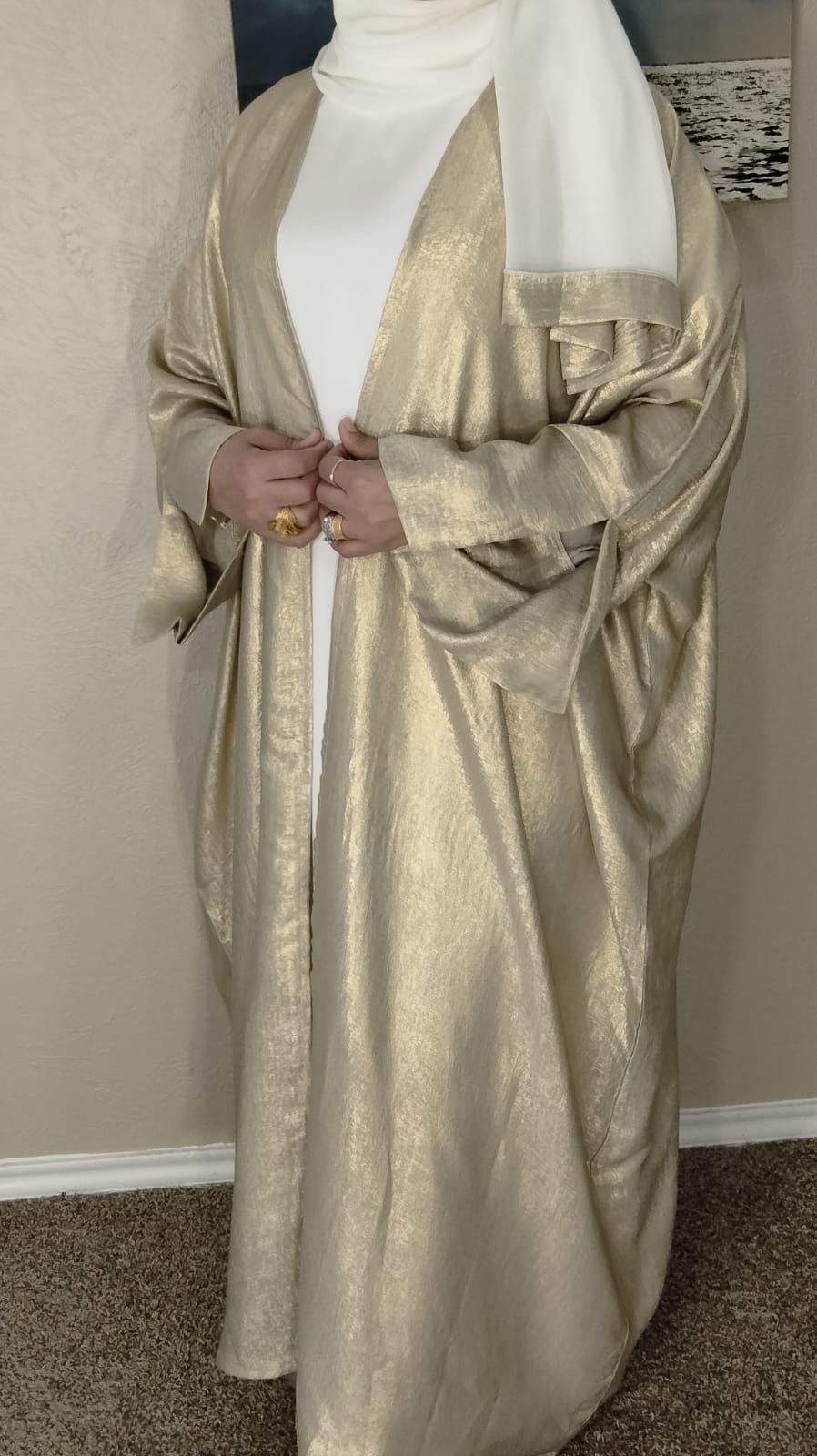 3 Piece Oversized Butterfly crushed Velvet Dubai Abaya