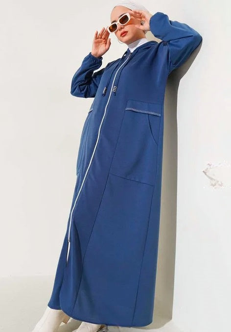 Turkish Hooded Zippered Pocket Abaya