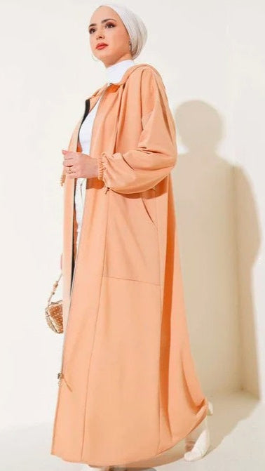 Turkish Hooded Zippered Pocket Abaya