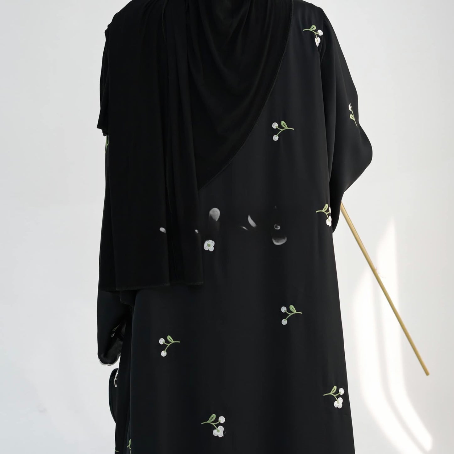 3 Piece Floral Embroidered Dubai Abaya with Inner and Hijab