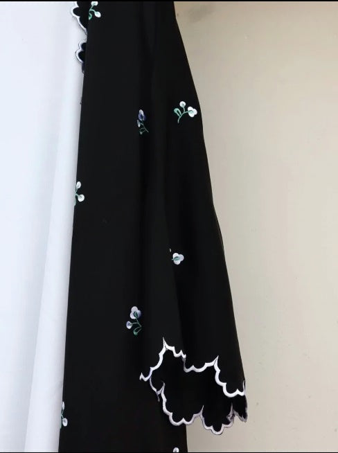 3 Piece Floral Embroidered Dubai Abaya with Inner and Hijab