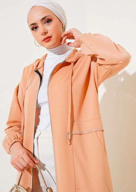 Turkish Hooded Zippered Pocket Abaya