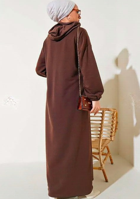Turkish Hooded Zippered Pocket Abaya