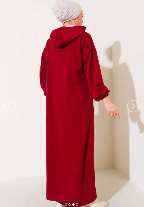 Turkish Hooded Zippered Pocket Abaya