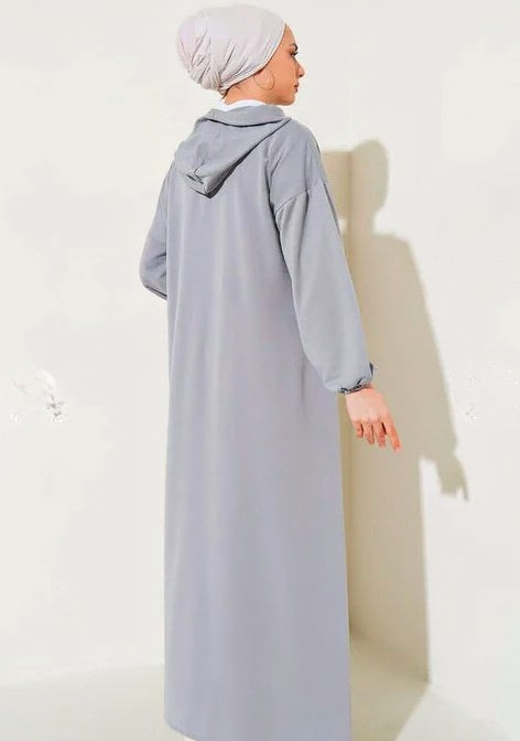 Turkish Hooded Zippered Pocket Abaya