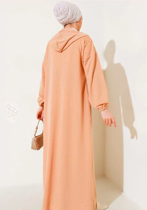 Turkish Hooded Zippered Pocket Abaya