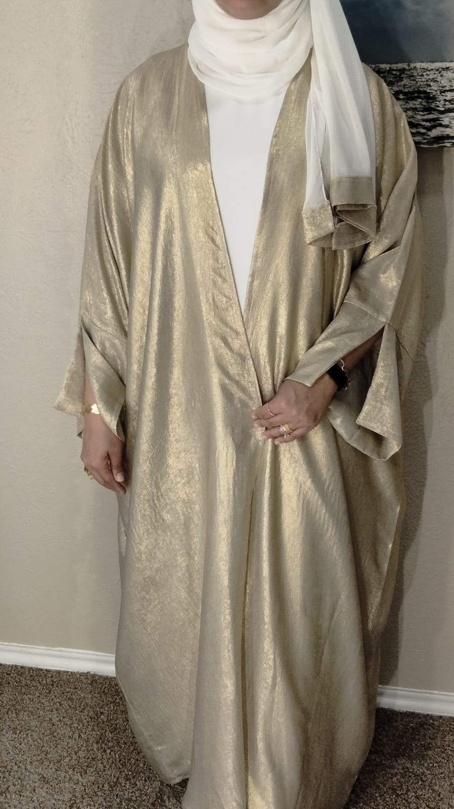 3 Piece Oversized Butterfly crushed Velvet Dubai Abaya