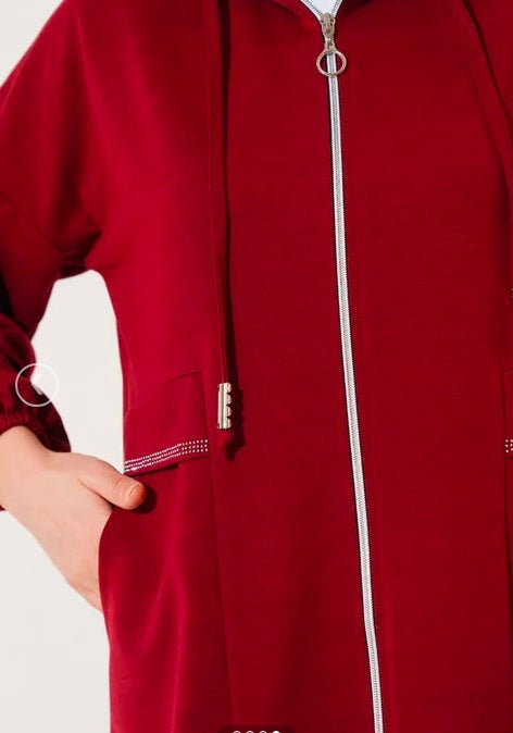 Turkish Hooded Zippered Pocket Abaya