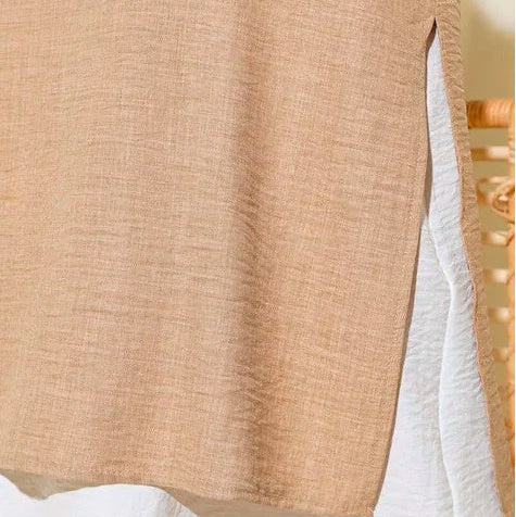 Modest Turkish Dress 3 Piece Set Camel