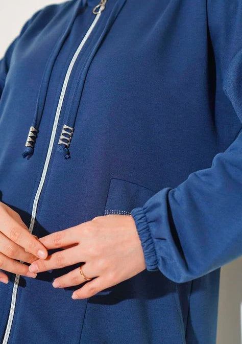 Turkish Hooded Zippered Pocket Abaya