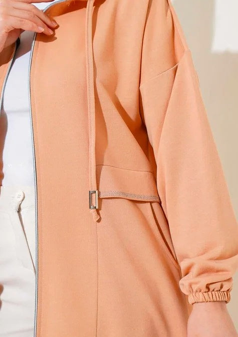 Turkish Hooded Zippered Pocket Abaya