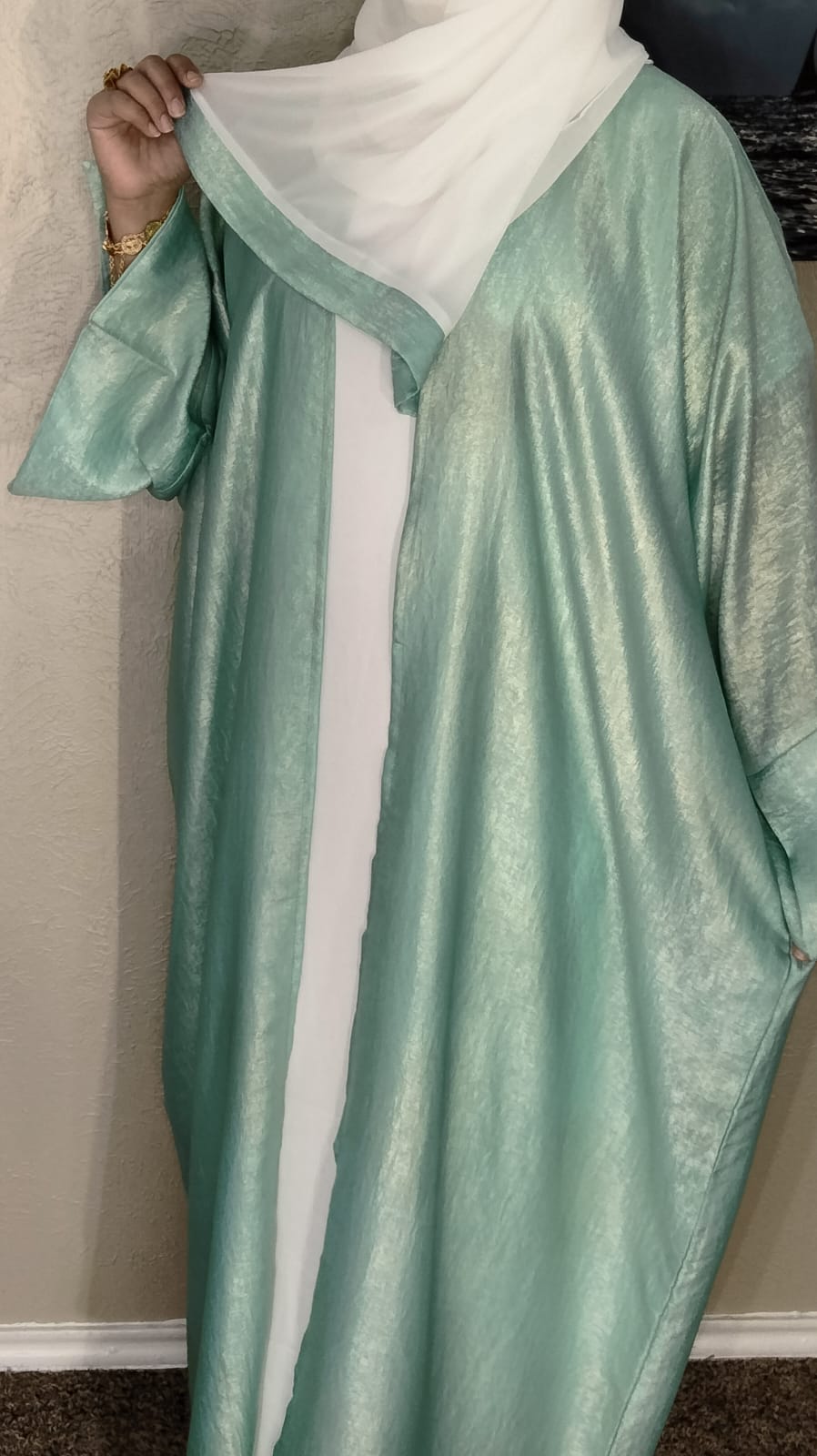 3 Piece Oversized Butterfly crushed Velvet Dubai Abaya