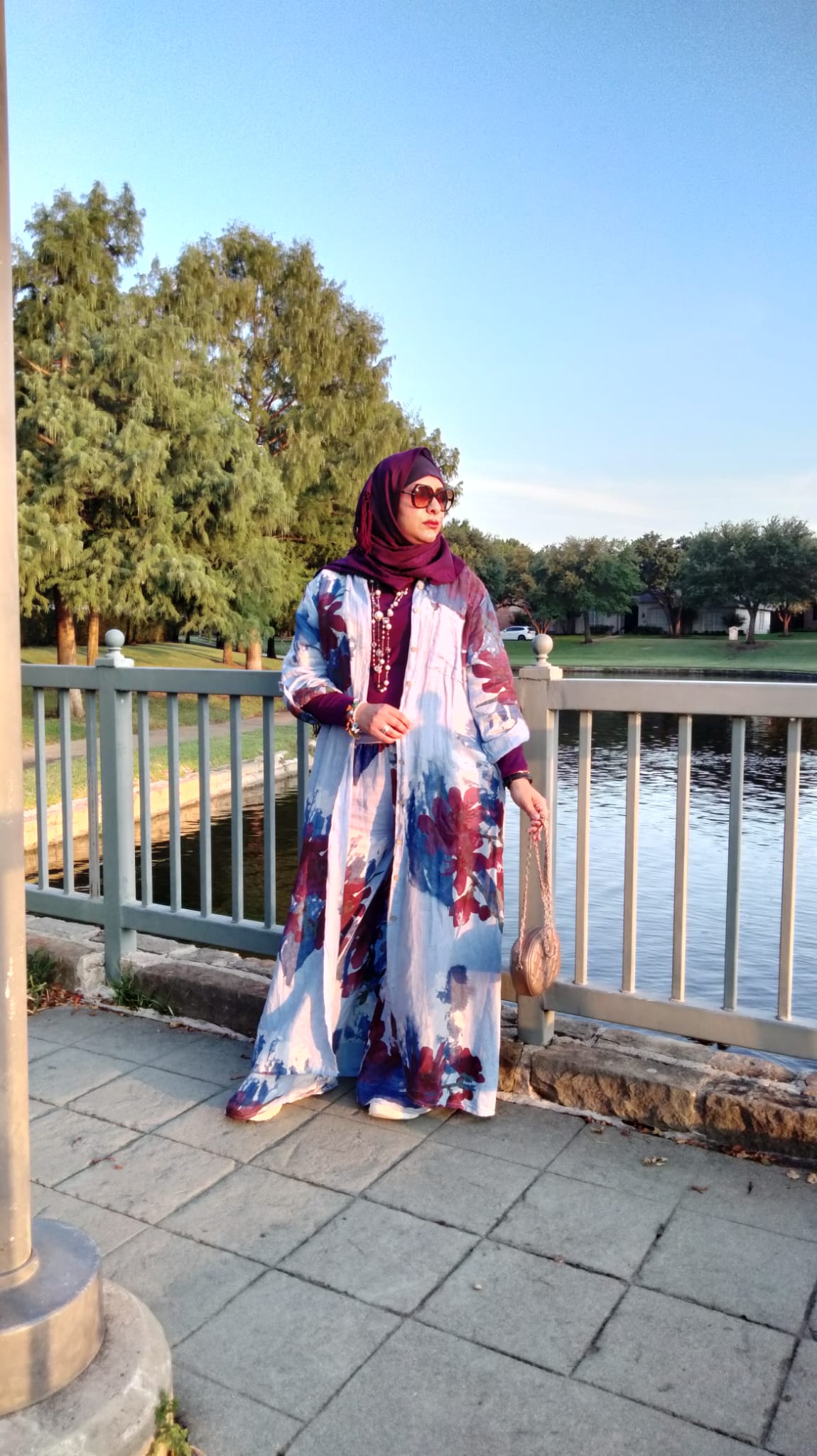Italian Linen Dress Set with wide Pants Blue