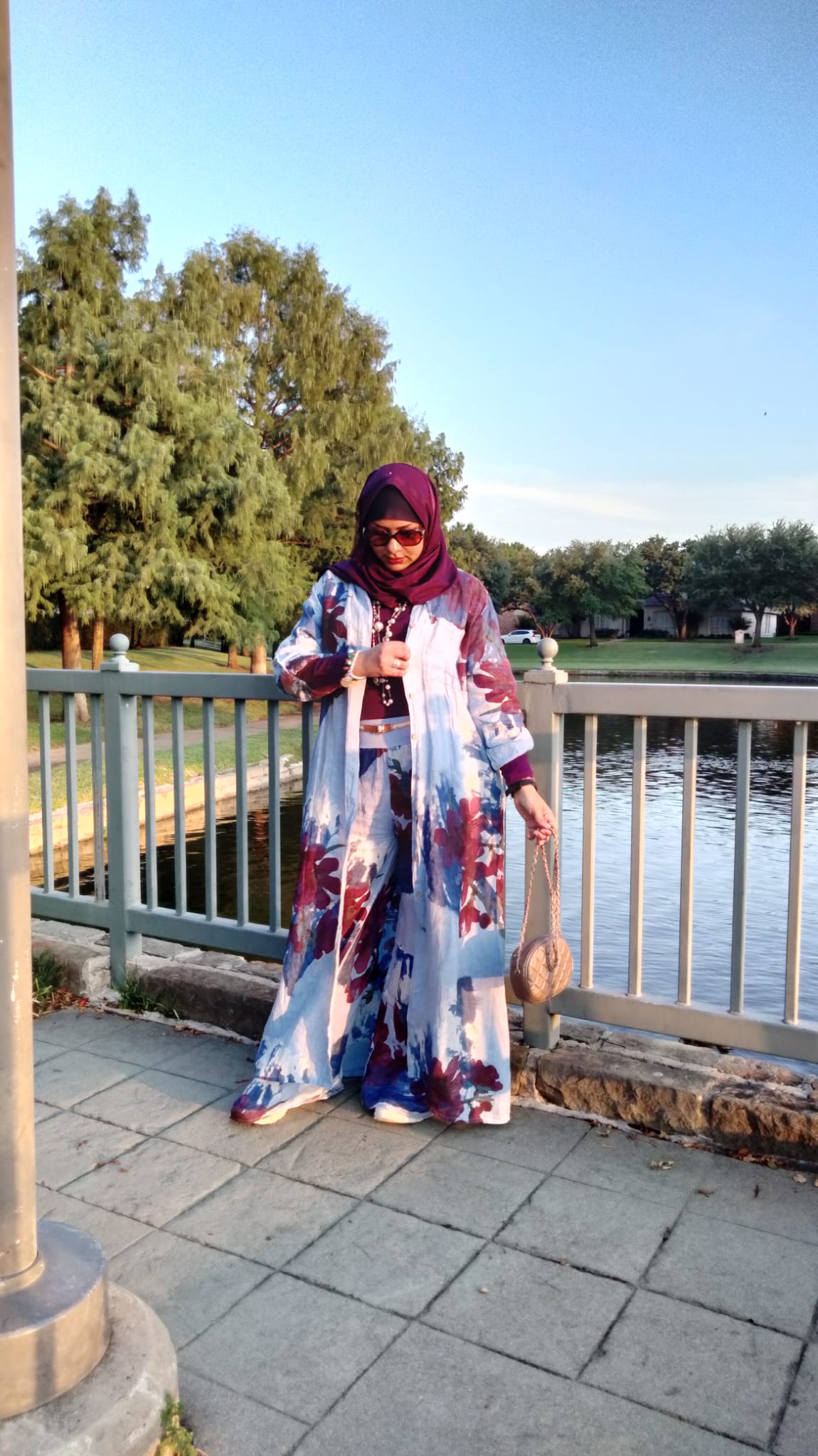 Italian Linen Dress Set with wide Pants Blue
