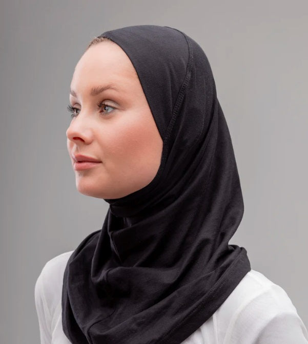 Le Voile Egyptian Cotton Lycra 1PC Under scarf Black