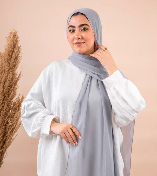 Chiffon Crinkle Scarf Dolphin Grey