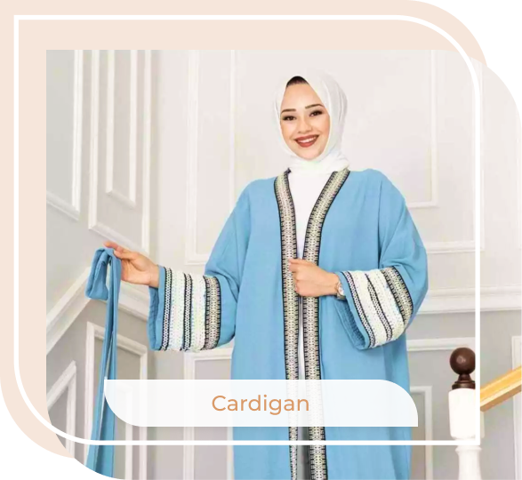 Turkish Aylin Patterned Open Cardigan Kimono Maxi Dress Islamic Kaftan - USA Hijab World