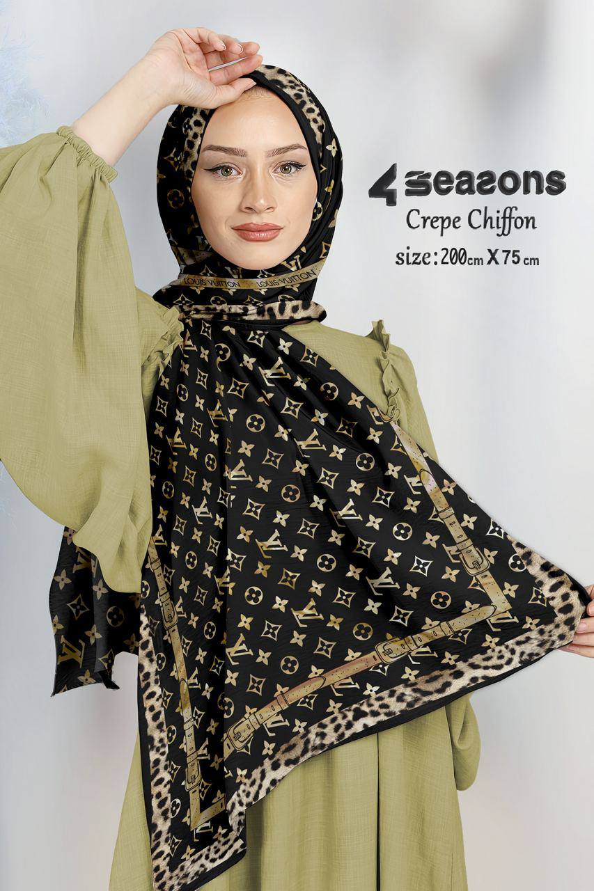 Crepe Chiffon Hijab Shawl Printed LV2025