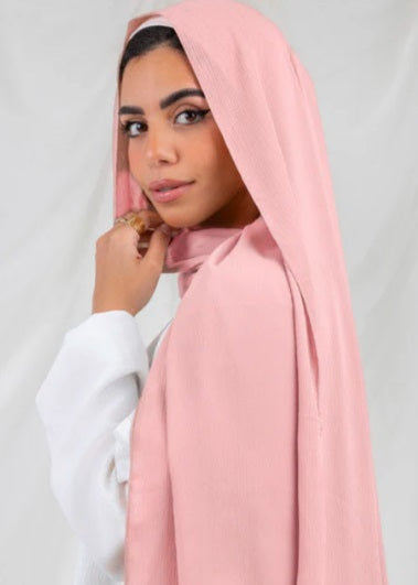 Chiffon Pure Crinkle Le voile Scarf Rose