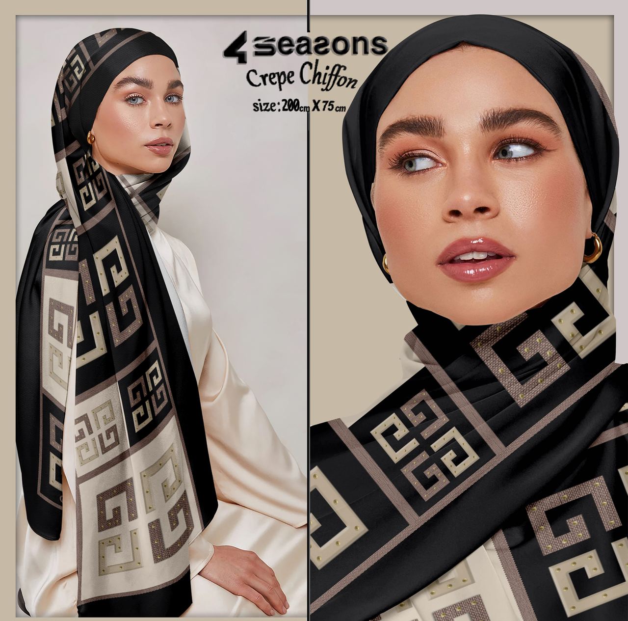 Crepe Chiffon Hijab Shawl Printed w_Giv2025