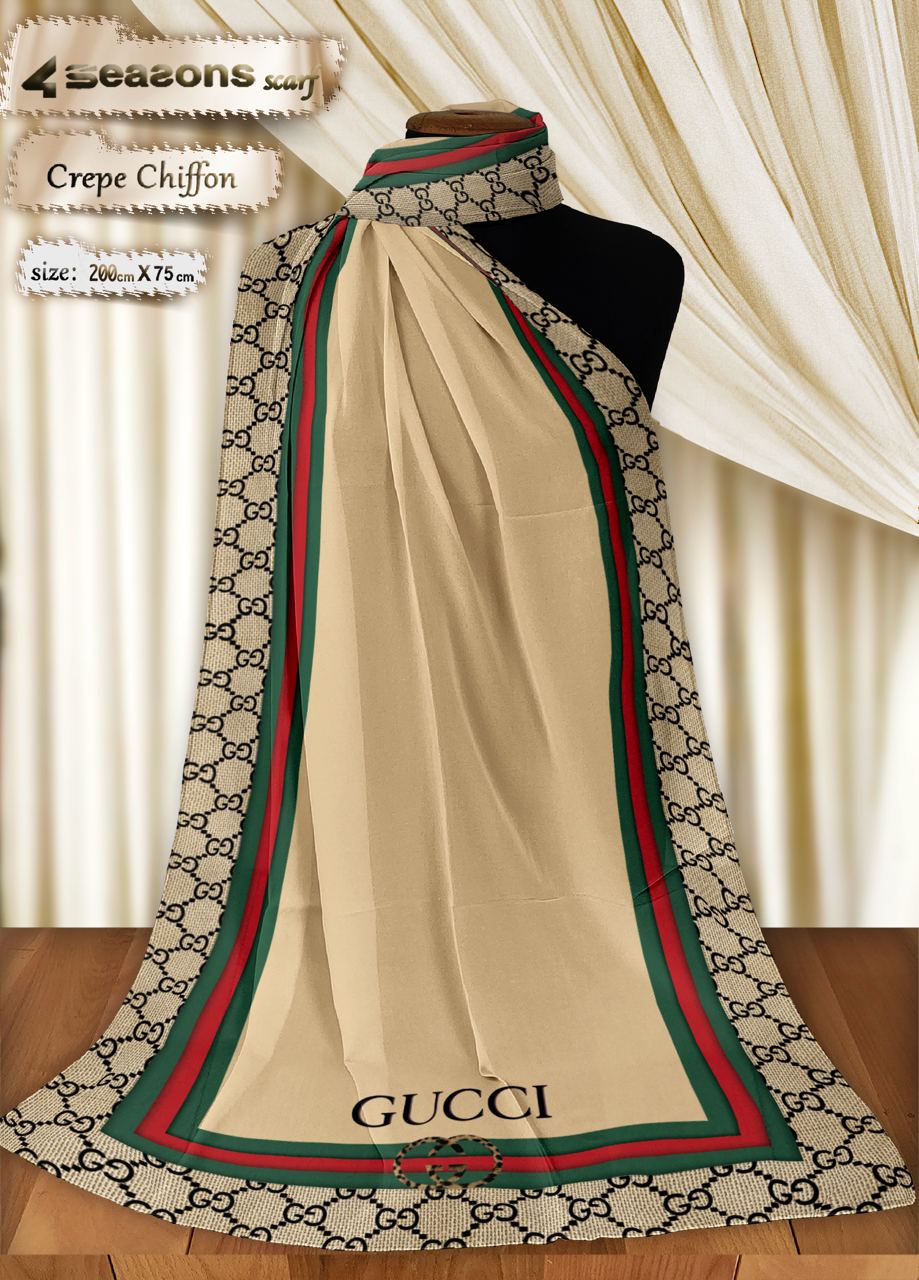 Crepe Chiffon Hijab Shawl Printed GU32025