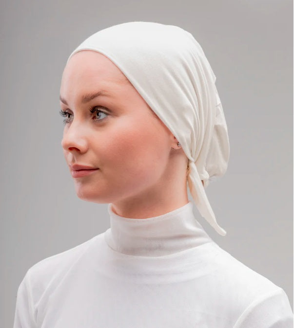 Le Voile No Thread Under scarf with Tie-Back Offwhite