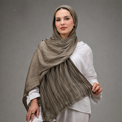 Ruffled Gradient Hijab – Warm Tones Collection