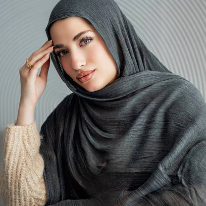 Ruffled Gradient Hijab – Warm Tones Collection