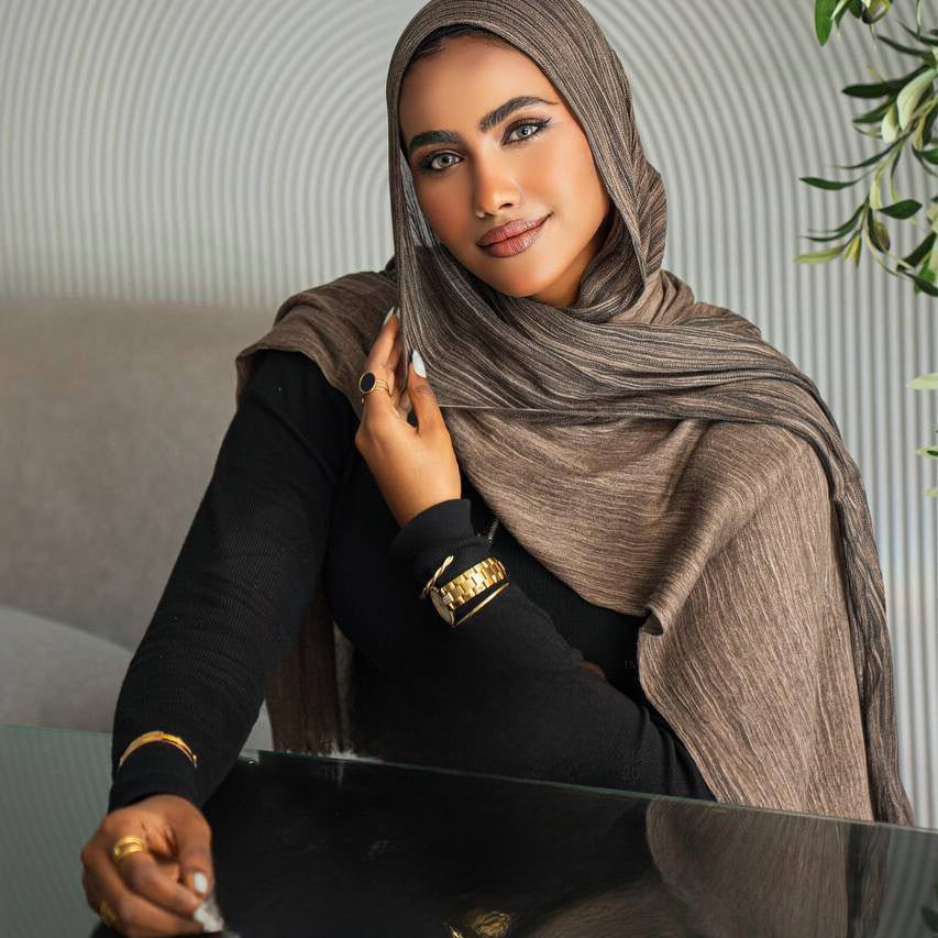 Ruffled Gradient Hijab – Earthy Tones Collection