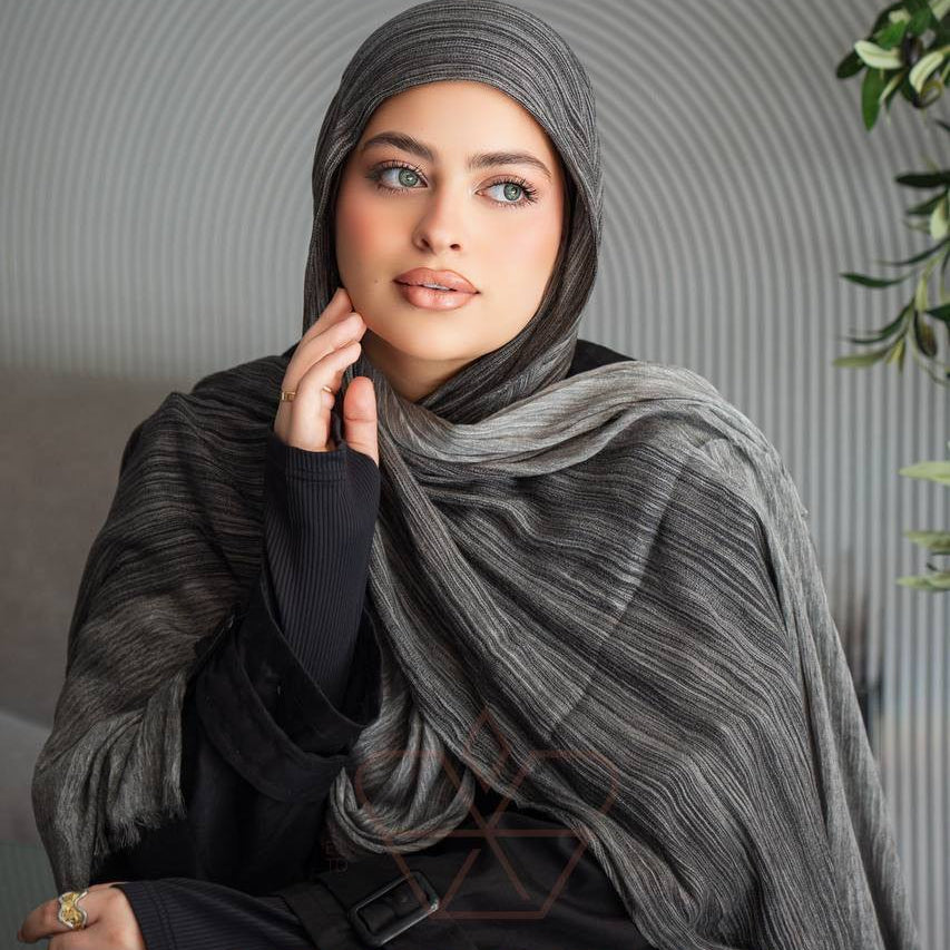 Ruffled Gradient Hijab – Warm Tones Collection