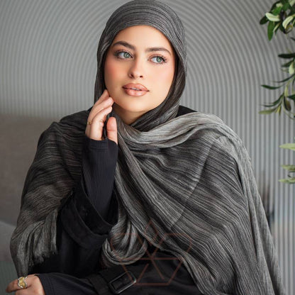 Ruffled Gradient Hijab – Warm Tones Collection