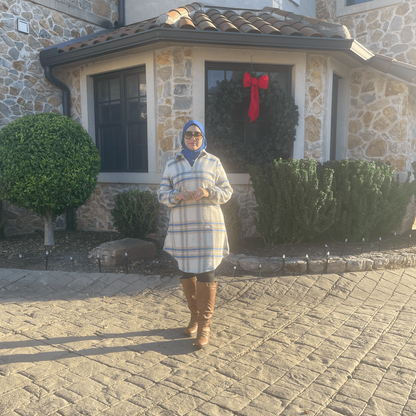 Modest Winter Wear-Turkish Long Hooded Tunic Outfit for Women in Beige