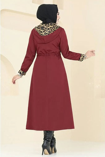 Turkish Trench coat Burgundy - USA Hijab World