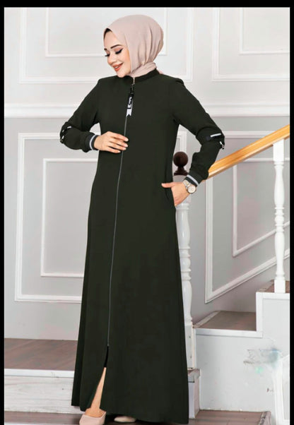 Turkish Hijab Abaya with Elastic Sleeves - USA Hijab World