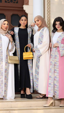 Elegant 2PC Modest Islamic Printed Cardigan Collection