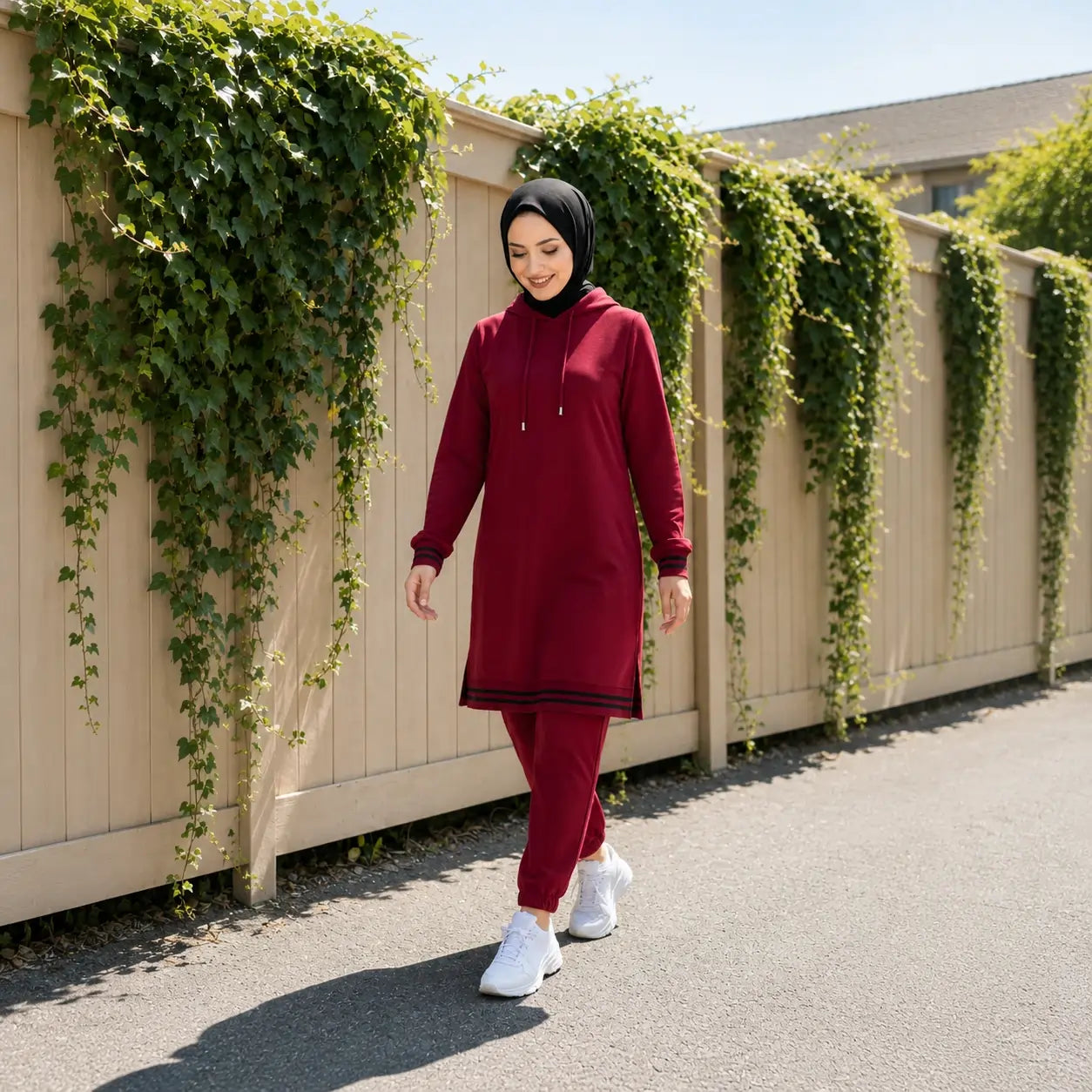 Turkish Hooded Long Tunnel 2 Piece Set Tunic