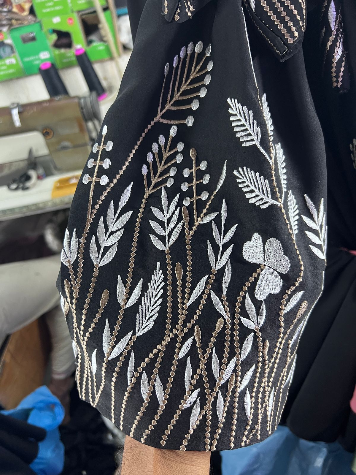 2 Piece Embroidery Dubai Abaya with Hijab