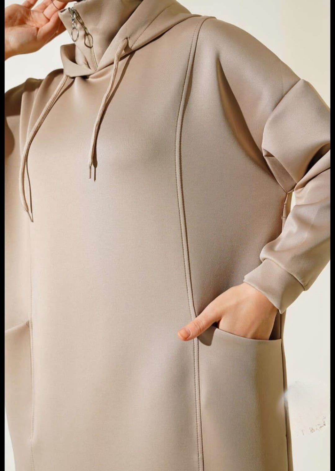 Turkish Pocket Hooded Scuba Dress - USA Hijab World