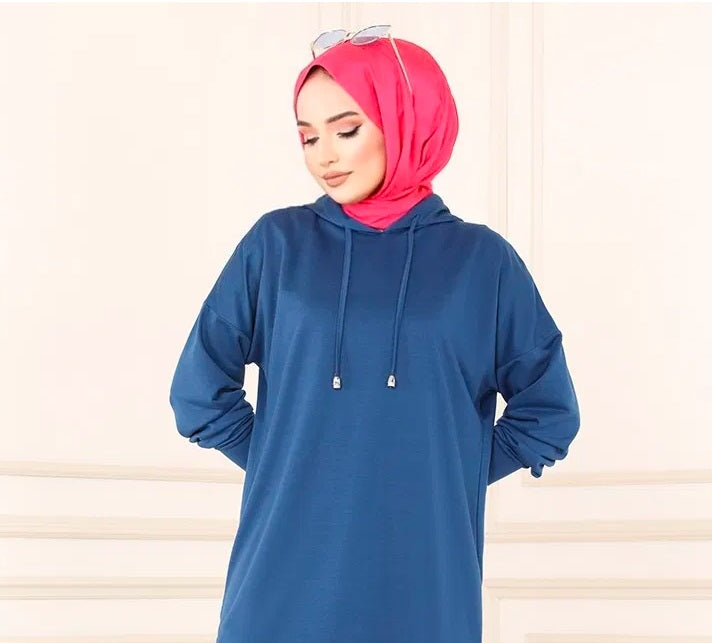 Turkish Hooded 2PCs Tunic + Pant - USA Hijab World