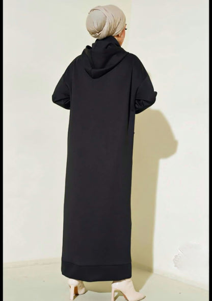 Turkish Pocket Hooded Scuba Dress - USA Hijab World