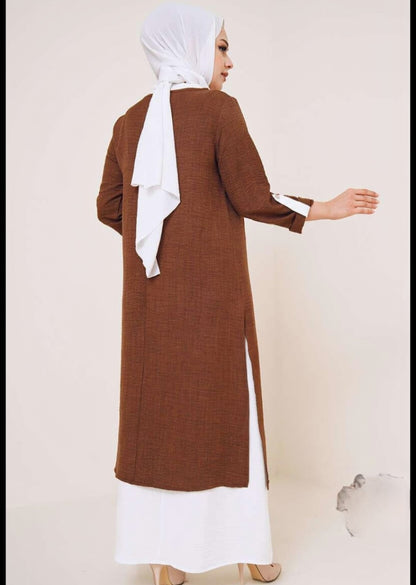 Turkish Long Undershirt Tunic Set Chestnut - USA Hijab World