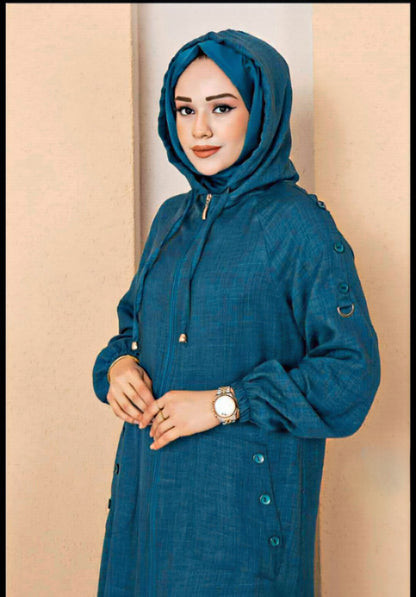 Turkish Long Hijab Cape with Zippered Pocket - USA Hijab World