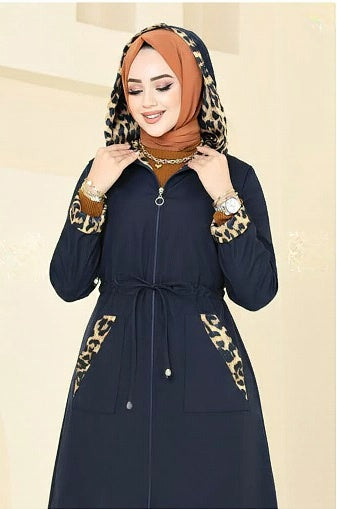 Turkish Trench coat Navy Blue - USA Hijab World