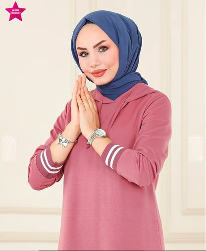 Turkish Hooded Long Tunnel 2 Piece Set Tunic - USA Hijab World