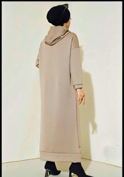 Turkish Pocket Hooded Scuba Dress - USA Hijab World