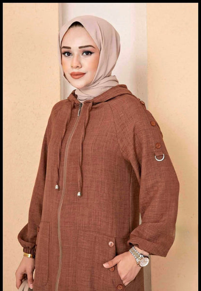 Turkish Long Hijab Cape with Zippered Pocket - USA Hijab World