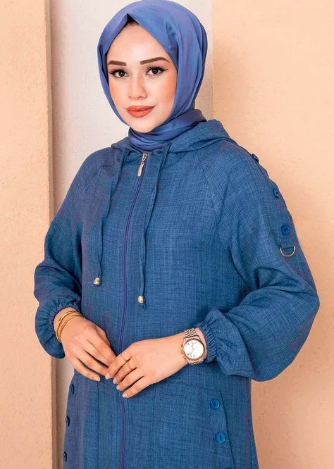 Turkish Long Hijab Cape with Zippered Pocket - USA Hijab World