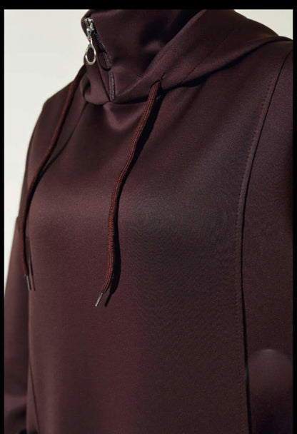 Turkish Pocket Hooded Scuba Dress - USA Hijab World