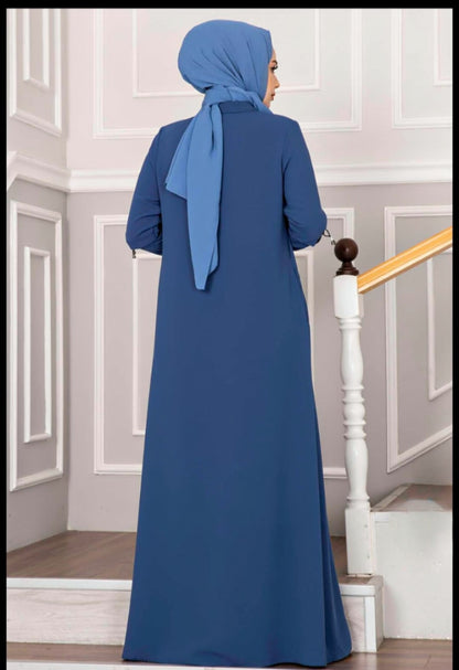 Turkish Hijab Abaya with Elastic Sleeves - USA Hijab World